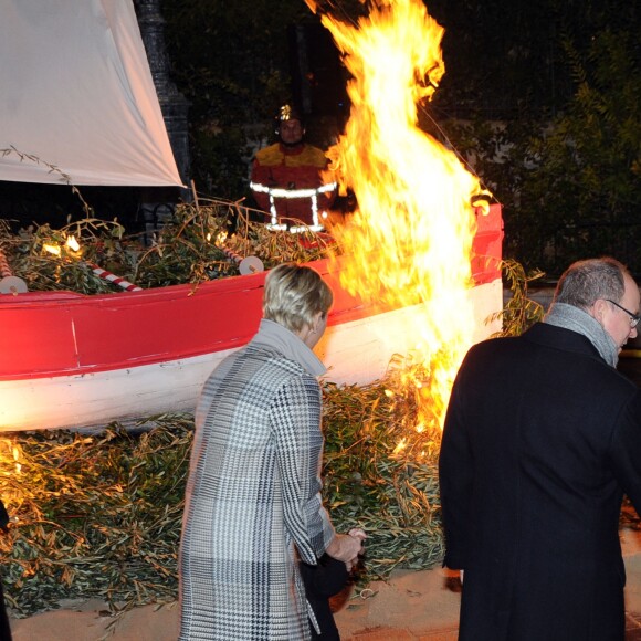 Le prince Albert II de Monaco, la princesse Charlene et leur enfant le prince héritier Jacques et la princesse Gabriella - La famille princière de Monaco lors des traditionnelles célébrations de la Sainte Dévote, sainte patronne de Monaco et de la famille princière, à Monaco. Le 26 janvier 2018 © Bruno Bebert / Bestimage