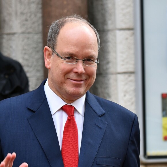 La princesse Charlene et le prince Albert II de Monaco à la sortie de la messe à l'occasion de la célébration de Sainte Dévote à Monaco. Le 27 janvier 2018 © Bruno Bebert / Bestimage