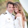 Exclusif - Benjamin Castaldi et sa femme Aurore Aleman - Cérémonie religieuse - Mariage de Benjamin Castaldi et Aurore Aleman au Mas de La Rose à Eygalières, le 27 août 2016. © Jacovides-Moreau/Bestimage