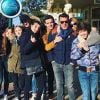 Benjamin Castaldi, ses fils Simon, Julien, Enzo, sa femme Aurore Aleman, Paloma - Disneyland Paris, 14 janvier 2018