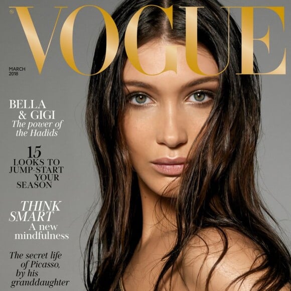 Gigi et Bella Hadid en couverture du magazine British Vogue. Numéro de mars 2018.