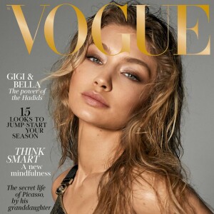 Gigi et Bella Hadid en couverture du magazine British Vogue. Numéro de mars 2018.