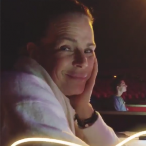 Stéphanie de Monaco filmée le 1er février 2018, jour de son 53e anniversaire, par sa fille Pauline Ducruet lors des répétitions du Festival New Generation sous le chapiteau de Fontvieille à Monte-Carlo, en story Instagram.