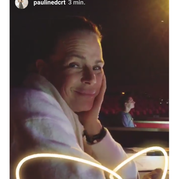 Stéphanie de Monaco filmée le 1er février 2018, jour de son 53e anniversaire, par sa fille Pauline Ducruet lors des répétitions du Festival New Generation sous le chapiteau de Fontvieille à Monte-Carlo, en story Instagram.