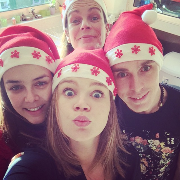 La princesse Stéphanie de Monaco avec ses enfants Pauline Ducruet, Camille Gottlieb et Louis Ducruet, photo Instagram Noël 2014