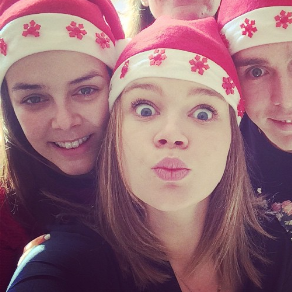 La princesse Stéphanie de Monaco avec ses enfants Pauline Ducruet, Camille Gottlieb et Louis Ducruet, photo Instagram Noël 2014