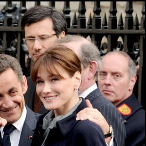 Nicolas Sarkozy et Carla Bruni à Londres, mars 2008.