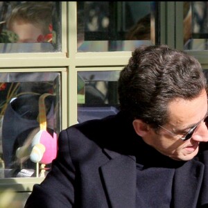 Nicolas Sarkozy et Carla Bruni à La LAnterne à Versailles, le 3 février 2008.