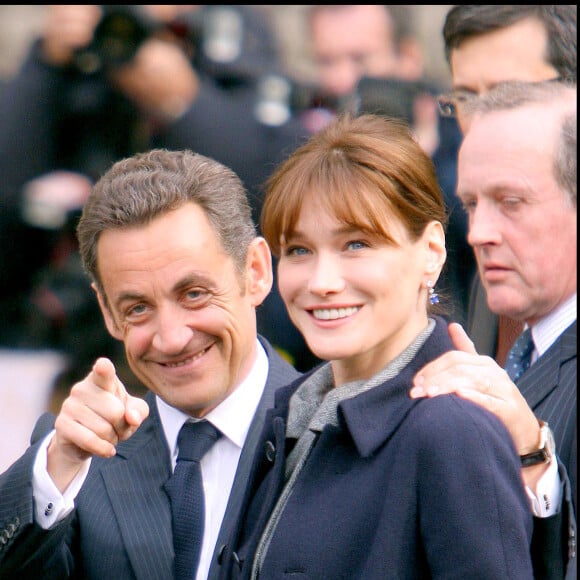 Nicolas Sarkozy et Carla Bruni au Royaume-Uni, mars 2008.