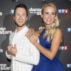 Elodie Gossuin (robe Christophe Guillarmé) et son danseur Christian Millette lors du photocall de présentation du jury et des nouveaux couples de "Danse avec les Stars" au siège de TF1 à Boulogne-Billancourt, le 28 septembre 2017. © Pierre Pérusseau/Bestimage