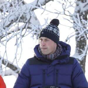 Le prince William, duc de Cambridge et Catherine Kate Middleton (enceinte), duchesse de Cambridge visitent le site de l'école nationale de saut à ski à Oslo le 2 février 2018.  The Duke and Duchess of Cambridge attended the Holmenkollen ski jump then went on to a ski nursery at Ovreseterjern 2 February 2018.02/02/2018 - Oslo