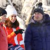 La princesse Mette-Marit de Norvège - Le prince William, duc de Cambridge et Catherine Kate Middleton (enceinte), duchesse de Cambridge visitent le site de l'école nationale de saut à ski à Oslo le 2 février 2018.  The Duke and Duchess of Cambridge attended the Holmenkollen ski jump then went on to a ski nursery at Ovreseterjern 2 February 2018.02/02/2018 - Oslo