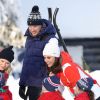 Le prince William et la duchesse Catherine de Cambridge, enceinte, visitent le site de l'école nationale de saut à ski à Oslo le 2 février 2018.