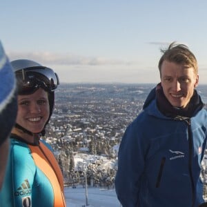 Le prince William, duc de Cambridge et Catherine Kate Middleton (enceinte) duchesse de Cambridge visitent le site de l'école nationale de saut à ski à Oslo le 2 février 2018.  The Duchess of Cambridge during a visit to watch junior ski jumpers from Norway's national team take off from the Holmenkollen ski jump in Oslo, Norway, on the final day of her tour of Scandinavia.02/02/2018 - Oslo