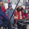 La duchesse Catherine de Cambridge, enceinte, et le prince William ont participé à une animation autour du ski sur la colline d'Holmenkollen à Oslo le 2 février 2018.