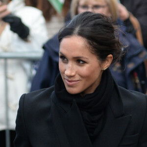 Meghan Markle visite le château de Cardiff, Royaume Uni, le 18 janvier 2018.