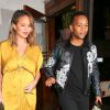 Chrissy Teigen (enceinte) et son mari John Legend sont allés diner en amoureux au restaurant Madeo à West Hollywood, le 1er février 2018