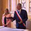 Patrick Balkany, maire de Levallois-Perret, a uni Daniela et Mounir dans "4 mariages pour 1 lune de miel" (TF1) mercredi 7 février 2018.