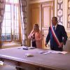 Patrick Balkany, maire de Levallois-Perret, a uni Daniela et Mounir dans "4 mariages pour 1 lune de miel" (TF1) mercredi 7 février 2018.