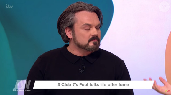 Paul Cattermole, ex-membre du groupe S Club 7, dans l'émission Loose Women sur la chaîne anglaise ITV, le 8 février 2018
