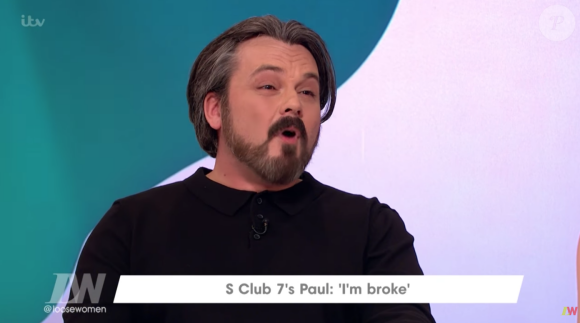 Paul Cattermole, ex-membre du groupe S Club 7, dans l'émission Loose Women sur la chaîne anglaise ITV, le 8 février 2018