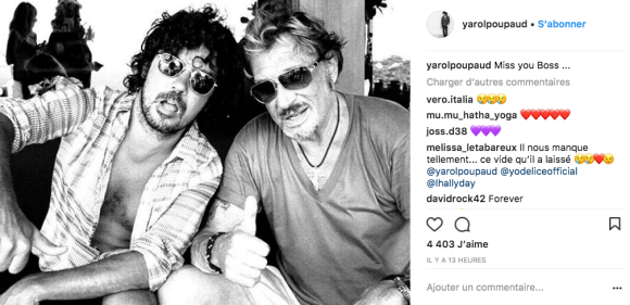 Yarol Poupaud et Johnny Hallyday sur une photo publiée sur le compte Instagram de Yarol Poupaud le 11 février 2018.