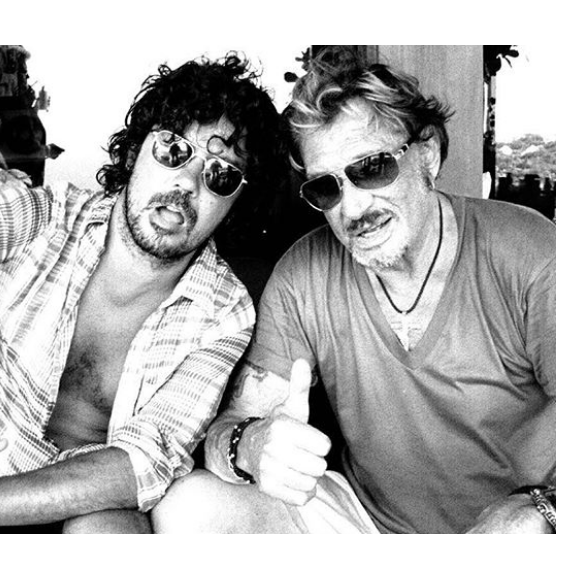 Yarol Poupaud et Johnny Hallyday sur une photo publiée sur le compte Instagram de Yarol Poupaud le 11 février 2018.