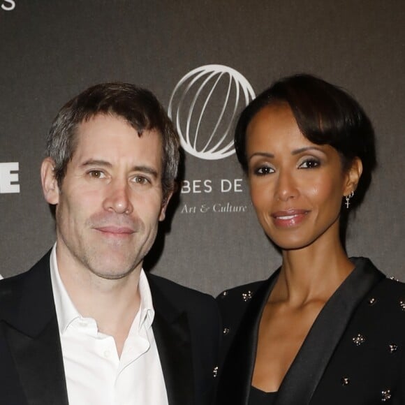 Sonia Rolland et son compagnon Jalil Lespert - Photocall - 12ème cérémonie des Globes de Cristal au Lido à Paris, le 12 février 2018. © Rachid Bellak / Pool / Bestimage