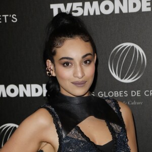 Camélia Jordana - Photocall - 12ème cérémonie des Globes de Cristal au Lido à Paris, le 12 février 2018. © Rachid Bellak / Pool / Bestimage
