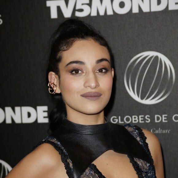 Camélia Jordana - Photocall - 12ème cérémonie des Globes de Cristal au Lido à Paris, le 12 février 2018. © Rachid Bellak / Pool / Bestimage