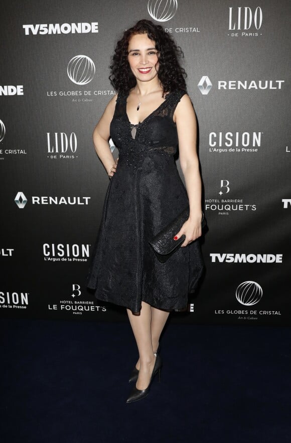 Aïda Touihri (dans une robe Christophe Guillarmé) - 12ème cérémonie des Globes de Cristal au Lido à Paris, le 12 février 2018. © Rachid Bellak