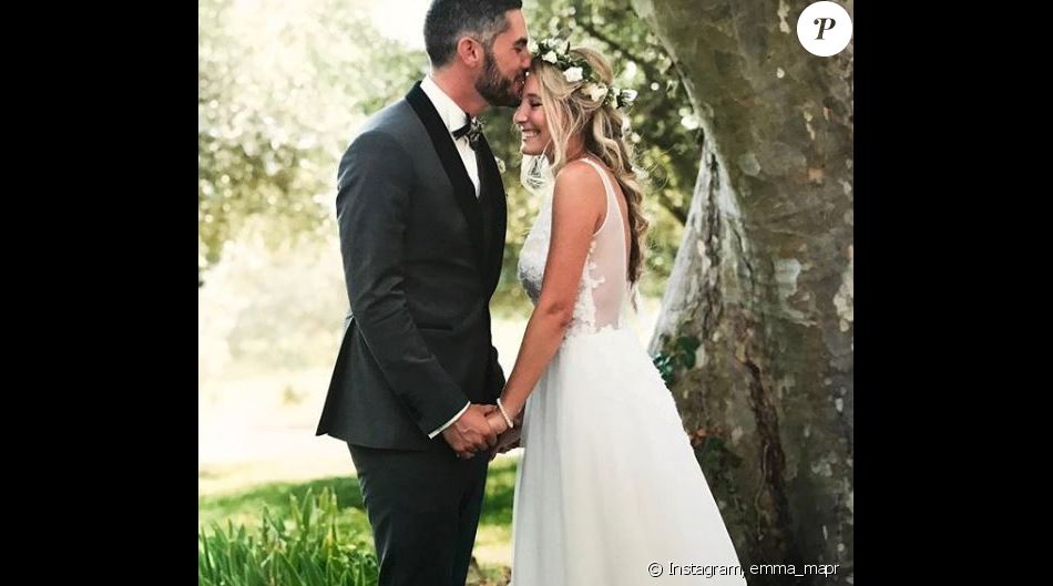 Emma et Florian de &quot;Mariés au premier regard&quot; le jour de leur mariage, Instagram, février 2018