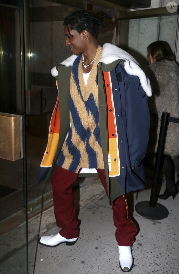 A$AP Rocky - Défilé de mode CALVIN KLEIN 205W39NYC (collection automne-hiver 2018-2019) à New York, le 13 février 2018.
