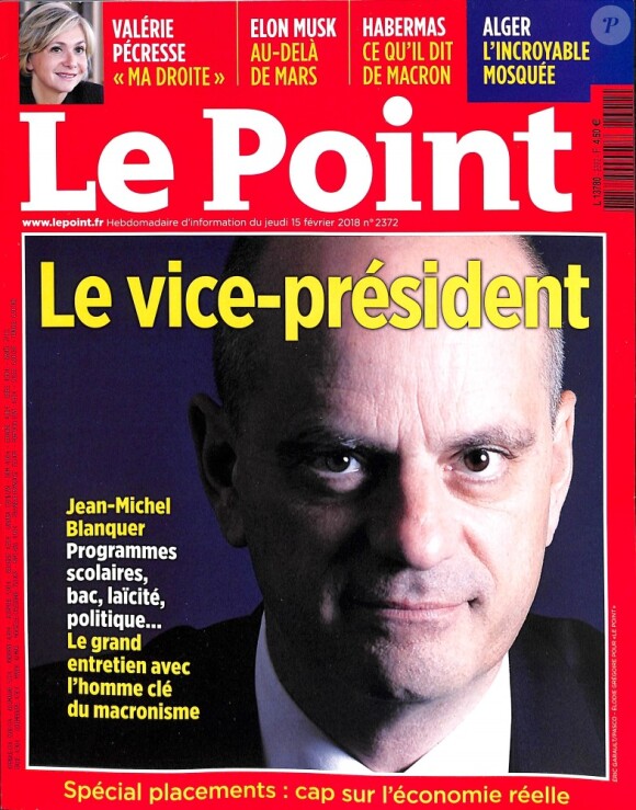 Magazine "Le Point", en kiosques le 15 février 2018.