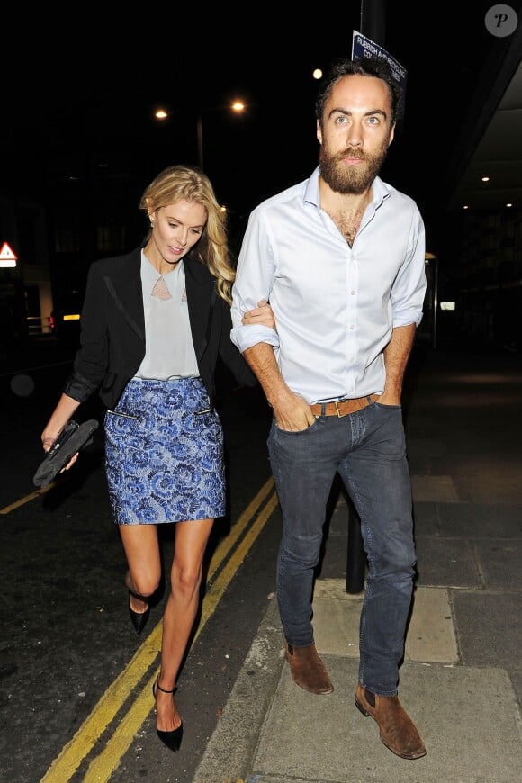 James Middleton et Donna Air en septembre 2014 lors d'un dîner dans le quartier de Fulham, à Londres.
