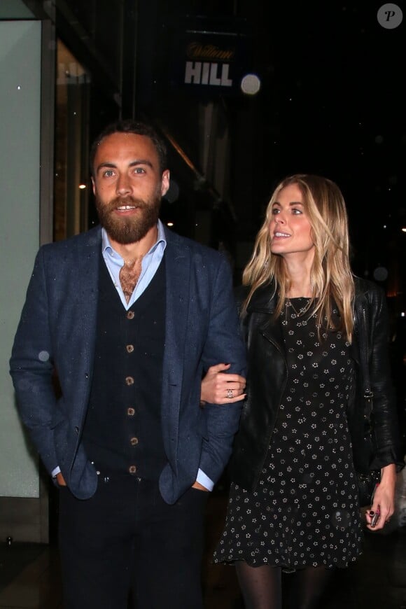 Exclusif - James Middleton et Donna Air à la sortie de The Arts Club dans le quartier de Mayfair à Londres, le 8 février 2014.