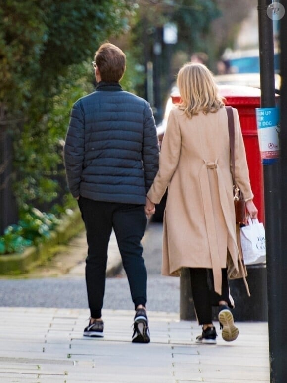 Exclusif - Donna Air, ex de James Middleton, avec son nouveau compagnon Ben Carrington le 17 février 2018 à Londres. Le couple a dîné dans Belgravia, au restaurant japonais Uni, avant d'aller boire un verre dans le pub The Thomas Cubitt.