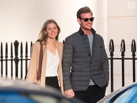 Exclusif - Donna Air, ex de James Middleton, avec son nouveau compagnon Ben Carrington le 17 février 2018 à Londres. Le couple a dîné dans Belgravia, au restaurant japonais Uni, avant d'aller boire un verre dans le pub The Thomas Cubitt.