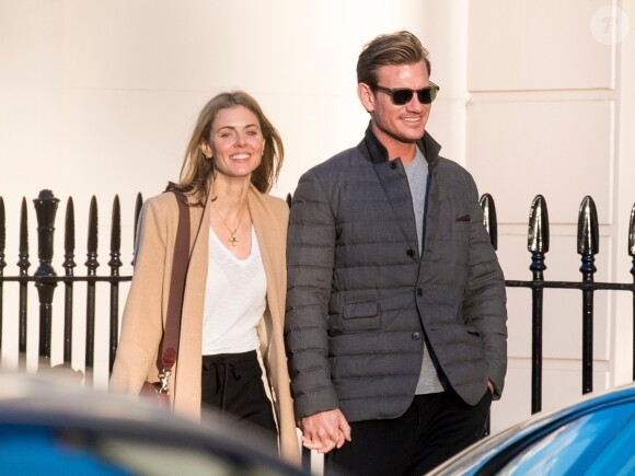 Exclusif - Donna Air, ex de James Middleton, avec son nouveau compagnon Ben Carrington le 17 février 2018 à Londres. Le couple a dîné dans Belgravia, au restaurant japonais Uni, avant d'aller boire un verre dans le pub The Thomas Cubitt.