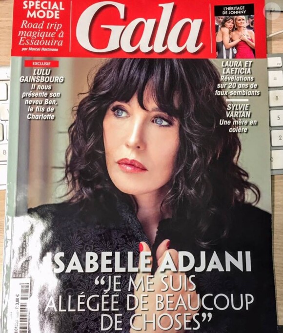 Isabelle Adjani en couverture du Gala du 21 février 2018.