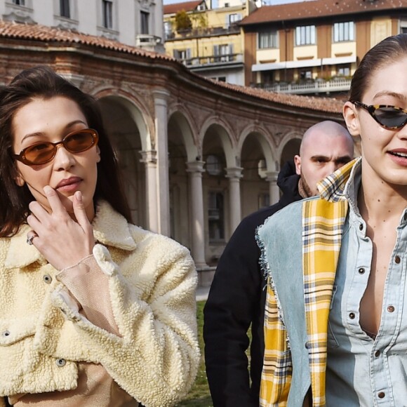 Gigi et Bella Hadid à Milan, le 21 février 2018.