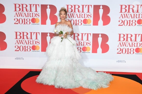 Rita Ora lors de la soirée des 38ème Brit Awards à l'O2 Arena à Londres le 21 février 2018.