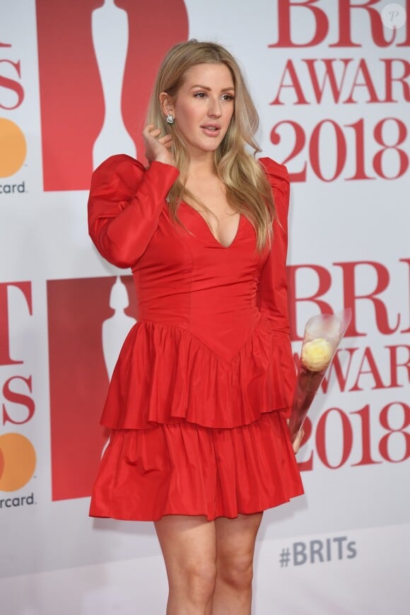 Ellie Goulding lors de la soirée des 38ème Brit Awards à l'O2 Arena à Londres le 21 février 2018.