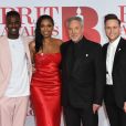 Mo Adeniran, Jennifer Hudson, Tom Jones, Olly Murs lors de la soirée des 38ème Brit Awards à l'O2 Arena à Londres le 21 février 2018.