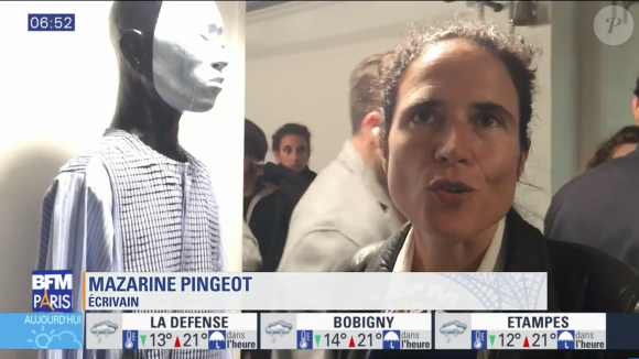 Mazarine Pingeot au vernissage de l'exposition "Anthropologie" de son beau-fils Nathanaël Le Bret à L'Atelier Meraki à Paris, septembre 2017.