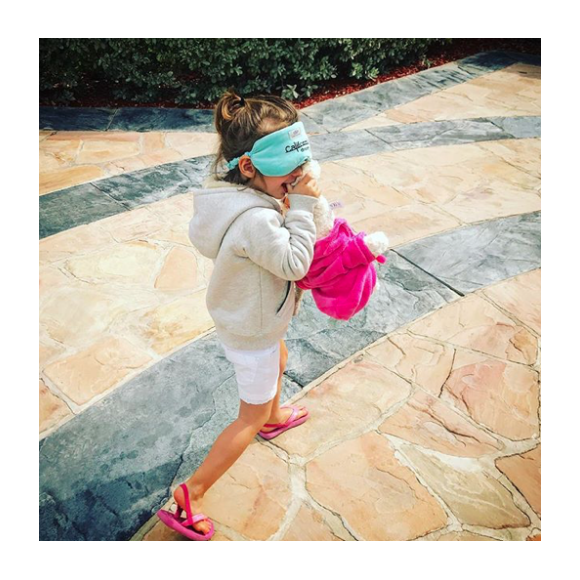Sylvie Tellier en vacances avec sa petite famille à Dubaï. Février 2018.