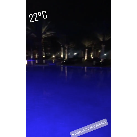 Sylvie Tellier en vacances avec sa petite famille à Dubaï. Février 2018.