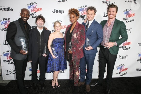 Rob Morgan, Billy Hopkins, Ashley Ingram, Dee Rees, Jason Clarke à la press room du 33ème Independent Spirit Awards à Santa Monica, le 3 février 2018