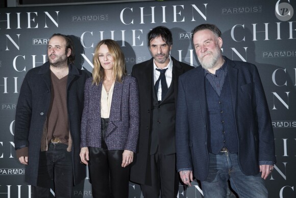 Vincent Macaigne, Vanessa Paradis, Samuel Benchetrit et Bouli Lanners - Avant-première du film "Chien" au cinéma MK2 Bibliothèque à Paris, France, le 5 mars 2018. © Olivier Borde/Bestimage