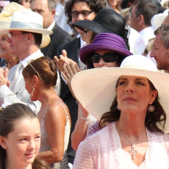 Caroline de Hanovre et sa fille la princesse Alexandra - Mariage du prince Albert et de Charlene de Monaco, le 2 juillet 2011.